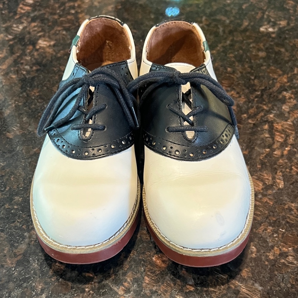 Classic Black and White Girls Oxford Shoes